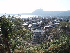 扇山と別府の町並み